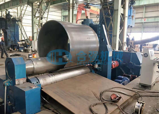 60mm Plate Bending Rolling Machine Three Rolls PLC For Shipbuilding Boiler